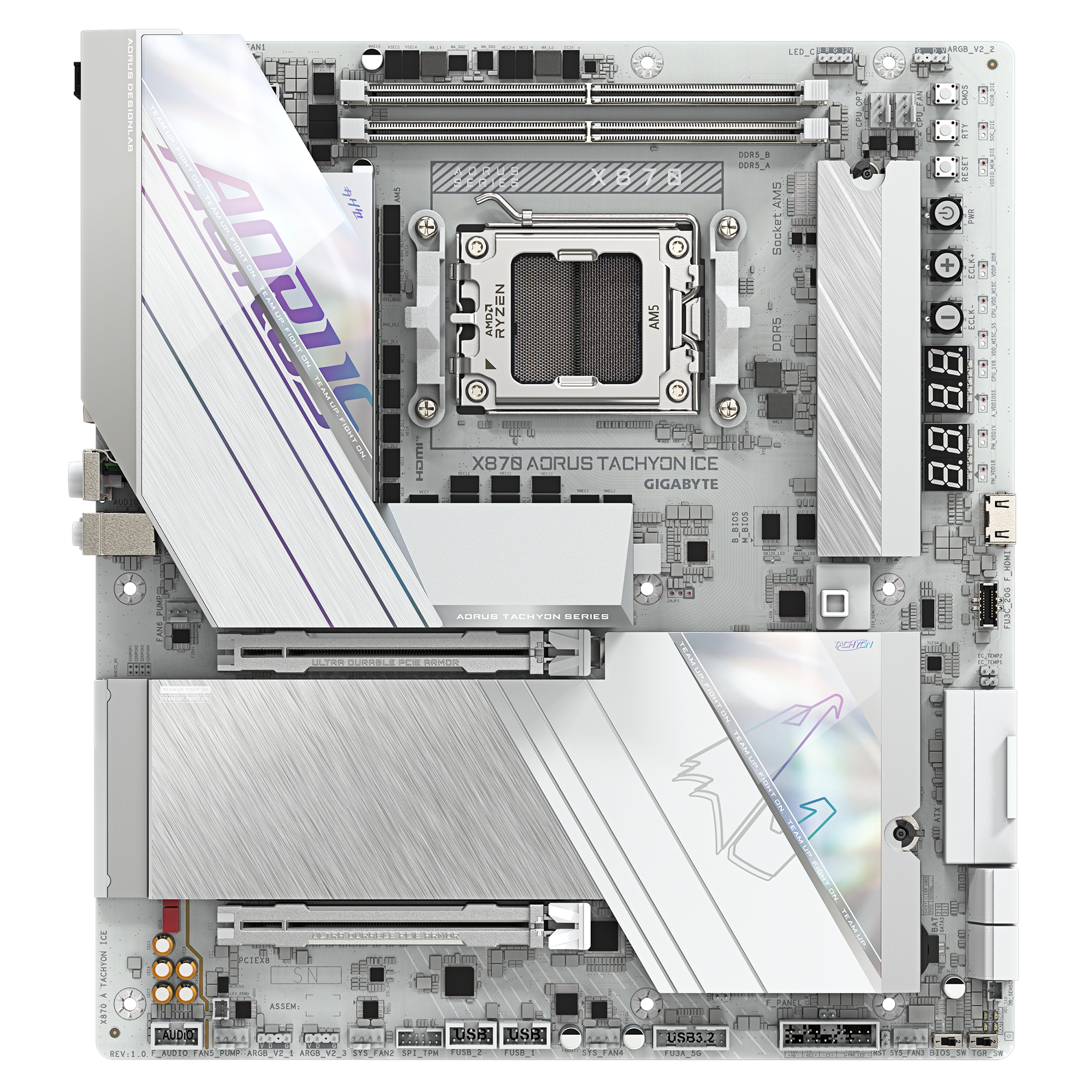 Bekijk afbeelding 2 van Gigabyte X870 AORUS Tachyon ICE (X870, AM5, ATX, DDR5)